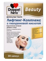 Doppelherz®/Доппельгерц Бьюти Лифтинг-Комплекс с гиалуроновой кислотой, 30 таблеток, для здоровья и красоты кожи лица