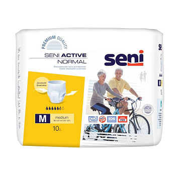 SENI ACTIVE NORMAL medium Трусики впитывающие для взрослых, страдающих недержанием 10 шт