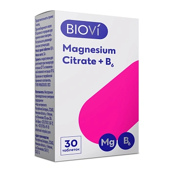 BioVi Магний Цитрат+В6, таблетки 0,8 г №30